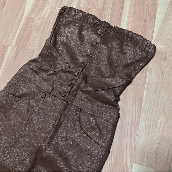 Free People Strapless Golden Brown Dress - Picture 3 of 8